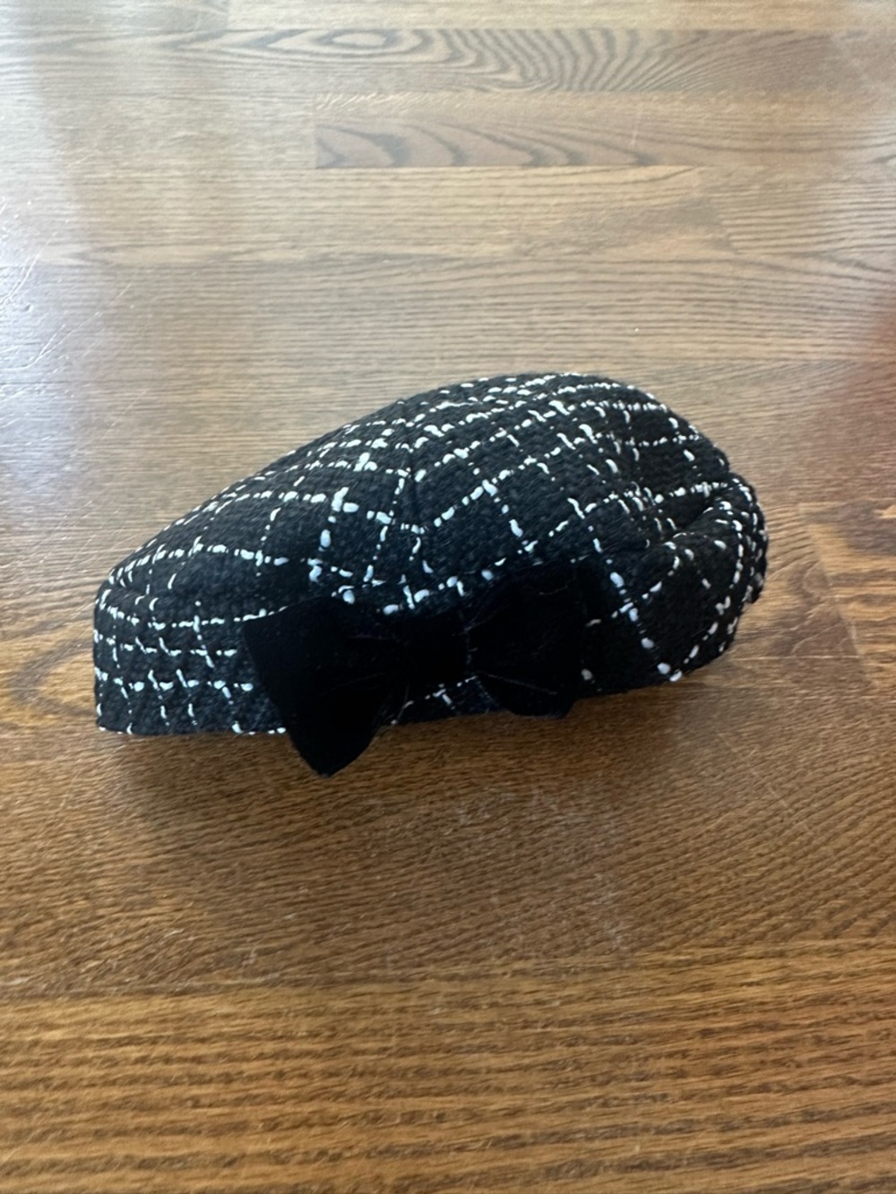 Janie and Jack Black Tweed Hat with White Fleck